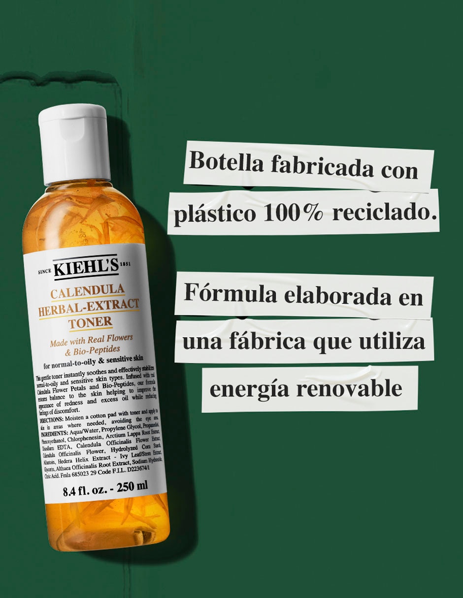 Tónico facial Calendula Herbal Extract Kiehl's Toner calma y refresca la piel