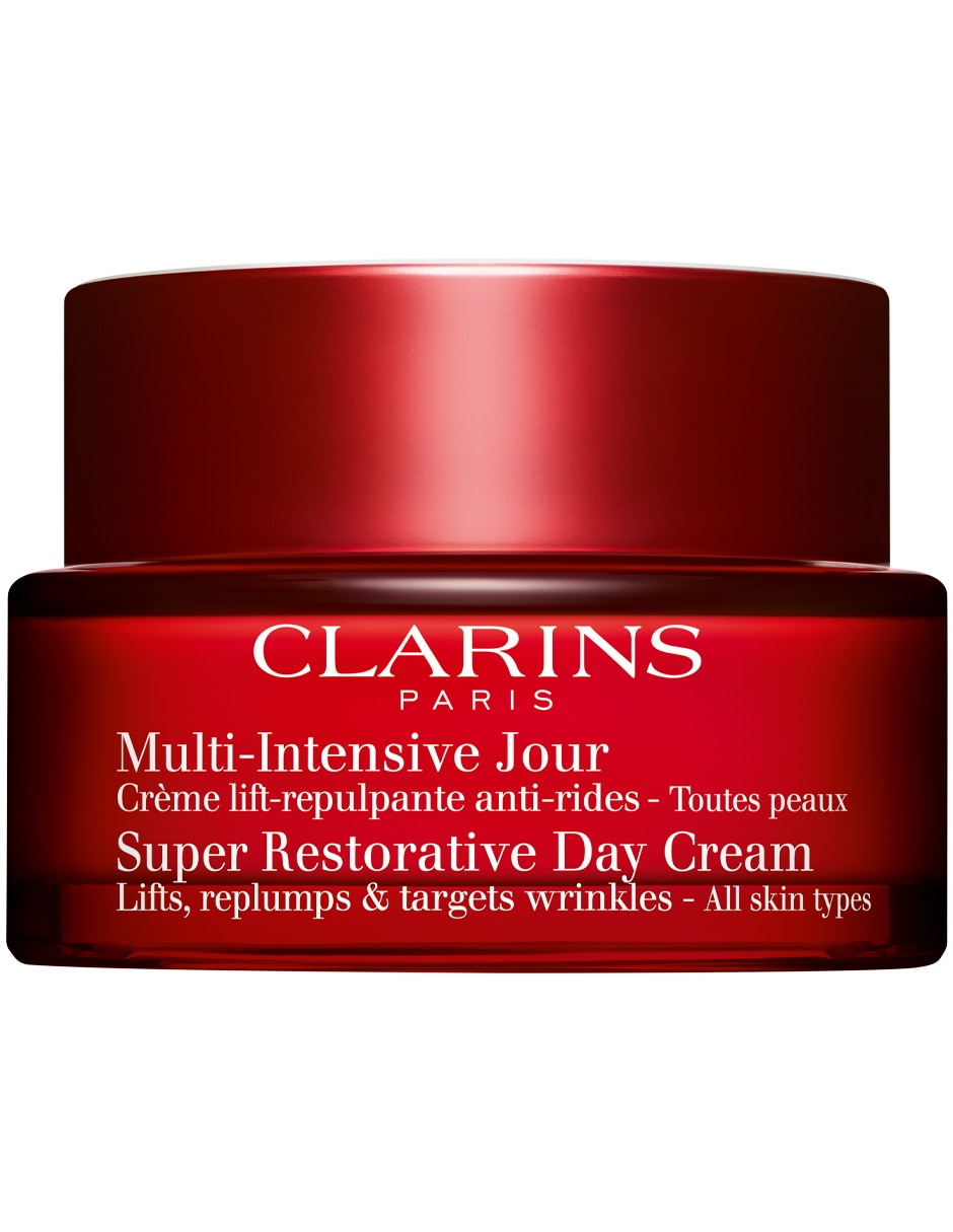 Crema facial recomendada para prevenir signos de la edad de día Super Restorative Day Clarins todo tipo piel
