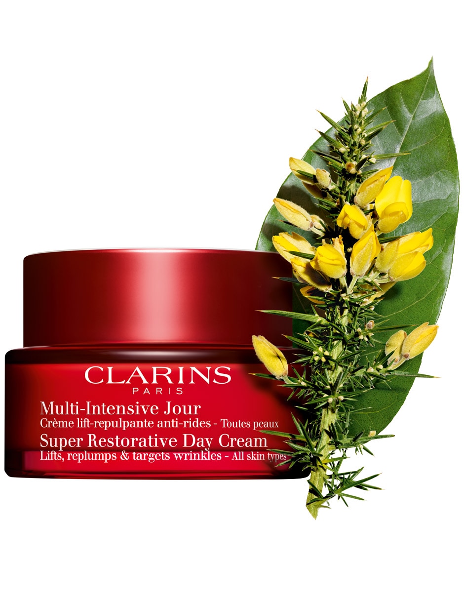 Crema facial recomendada para prevenir signos de la edad de día Super Restorative Day Clarins todo tipo piel