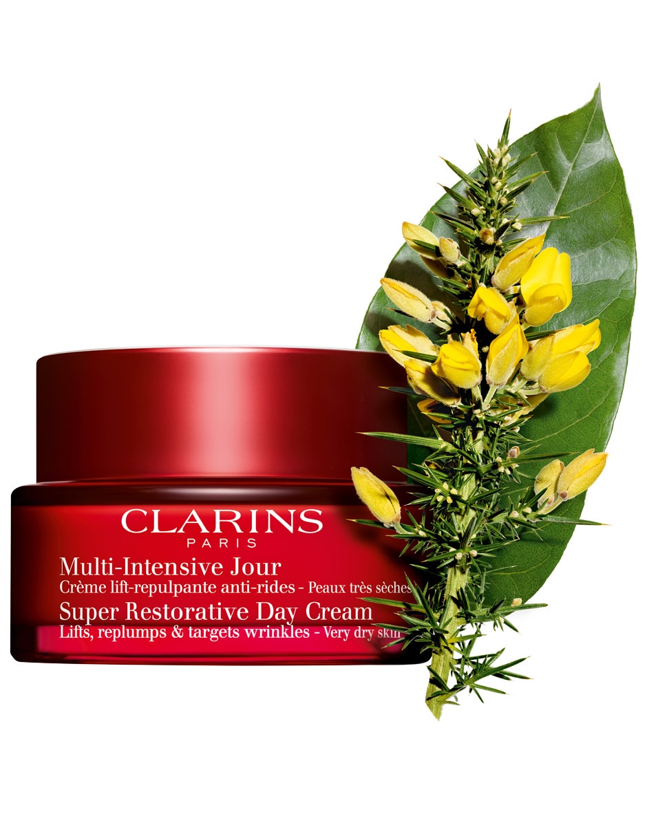 Crema facial recomendada para prevenir signos de la edad de día Super Restorative Day Clarins para piel seca