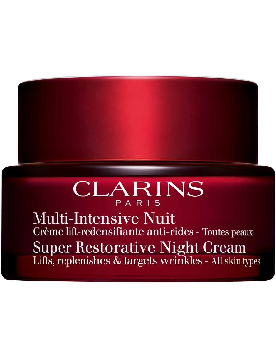 Crema facial recomendada para prevenir signos de la edad de noche Super Restorative Night Clarins todo tipo piel