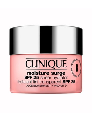Crema facial recomendada para hidratar de día Moisture Surge Spf 25 Sheer Hydrator todo tipo piel Crema facial recomendada para hidratar de día Moisture Surge Spf 25 Sheer Hydrator todo tipo piel