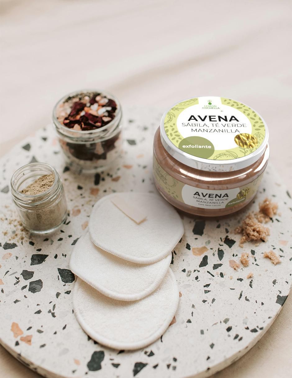 Exfoliante corporal Avena Sábila, Té Verde Manzanilla para piel todo tipo piel Exfoliante corporal Avena Sábila, Té Verde Manzanilla para piel todo tipo piel