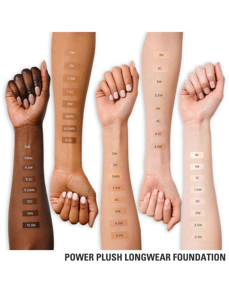Base de maquillaje líquida Power Plush Longwear Foundation natural 4