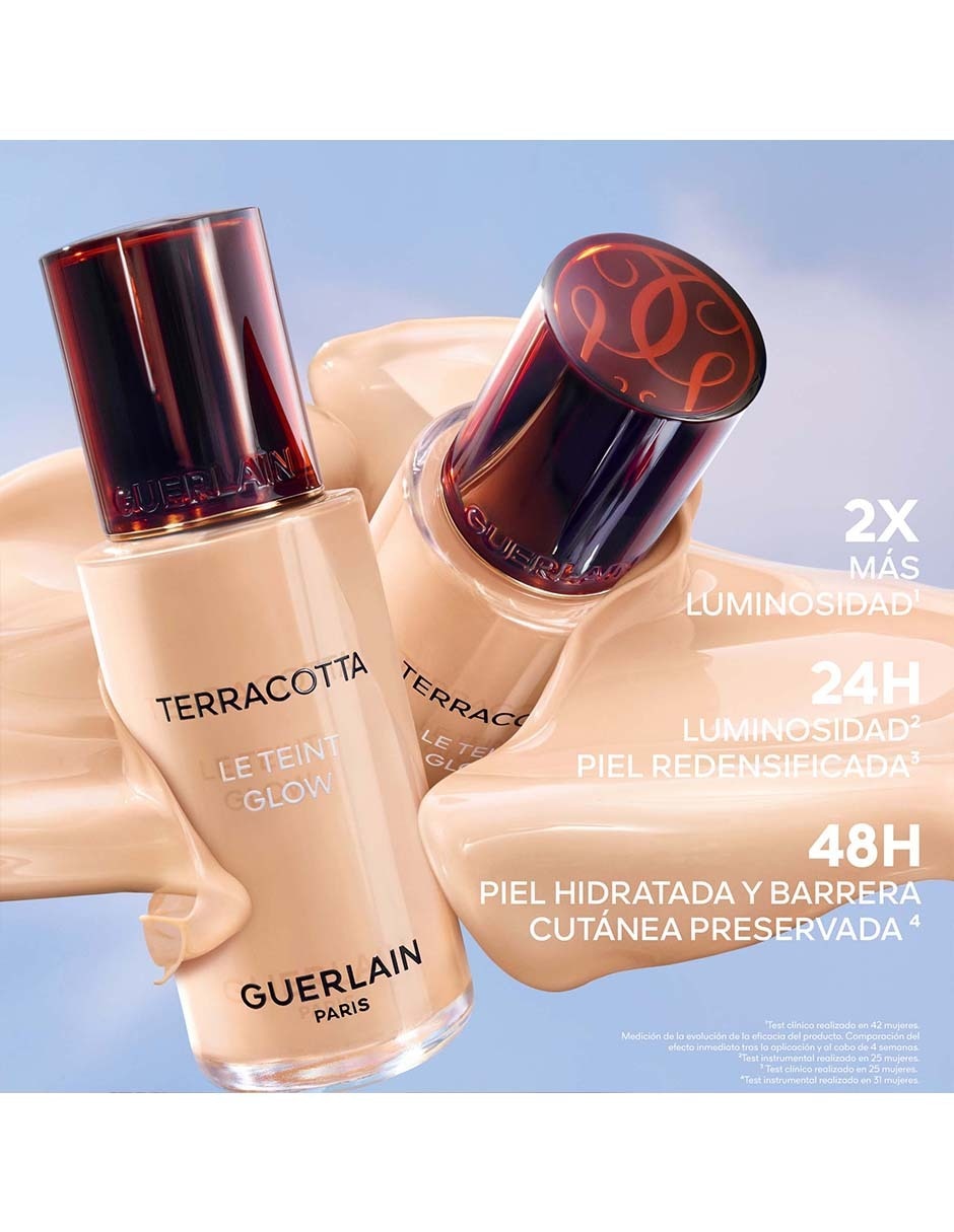 Base de maquillaje líquida Guerlain Terracotta La Teint Glow luminoso