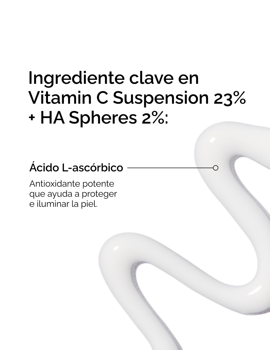 Tratamiento facial TO Vitamin C 23% Suspension + HA Spheres 2% (Suspensión antiedad y antioxidante con Vitamina C) antiedad The Ordinary