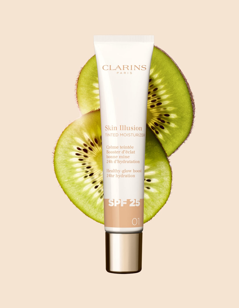 Base de maquillaje líquida clarins skin illusion tinted moisturizer luminoso