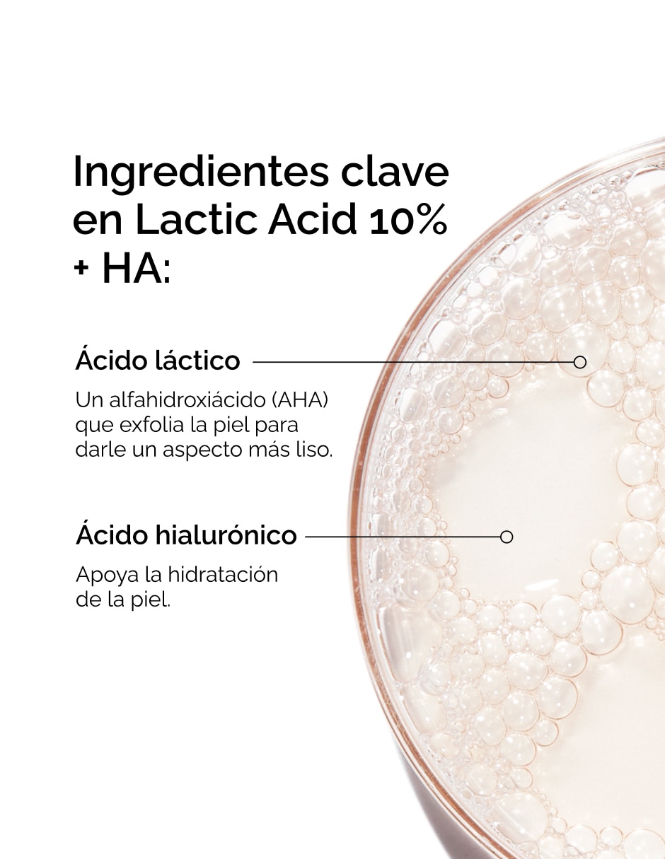 Sérum exfoliante facial Lactic Acid 10% + HA The Ordinary todo tipo piel