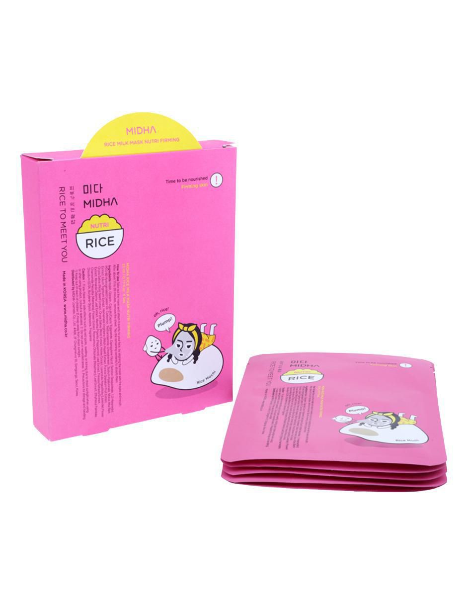 Set de mascarillas para labios y ojeras nutritiva y reafirmante de leche de arroz Set de mascarillas para labios y ojeras nutritiva y reafirmante de leche de arroz
