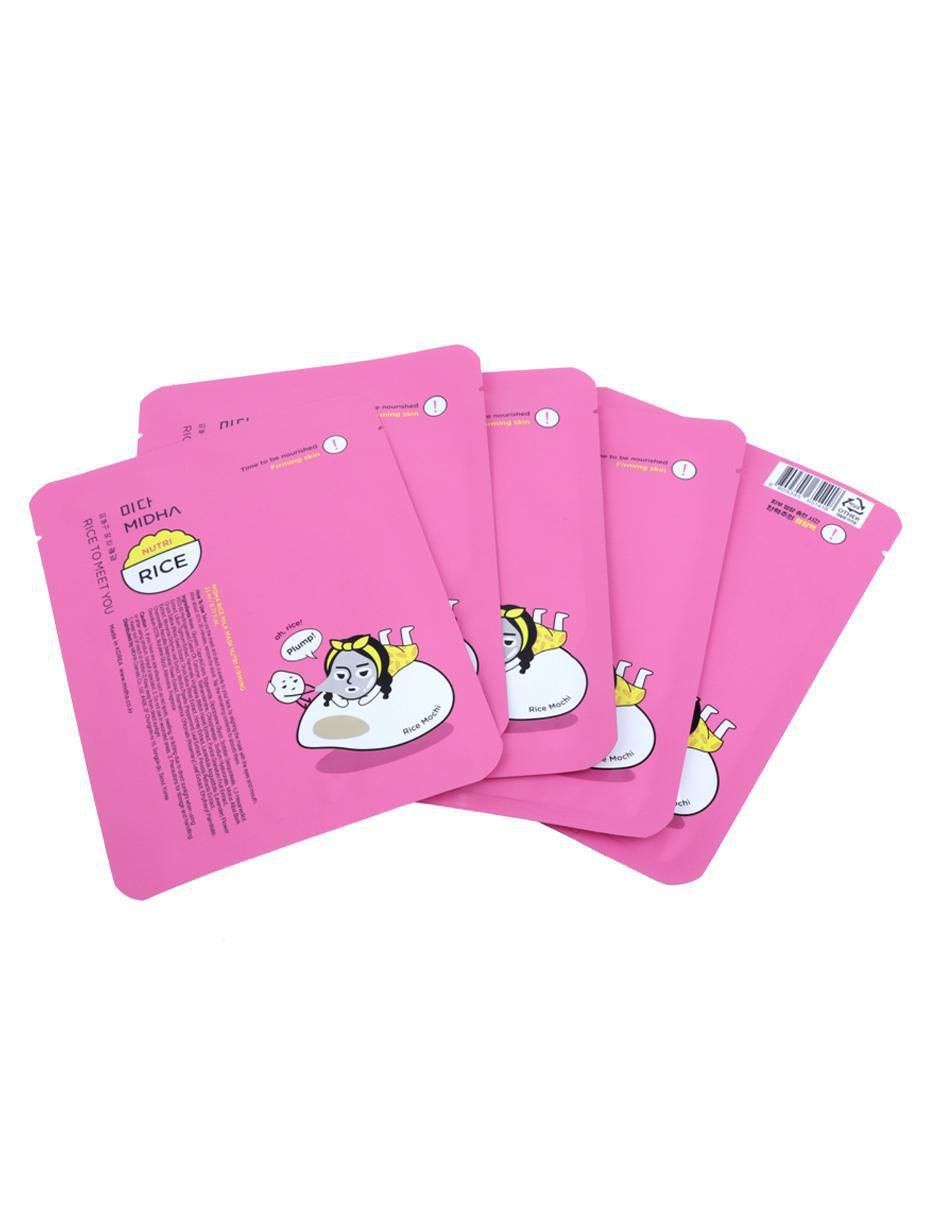Set de mascarillas para labios y ojeras nutritiva y reafirmante de leche de arroz