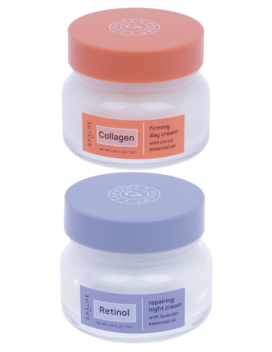 Set crema facial recomendada para prevenir signos de la edad de día y noche para todo tipo piel