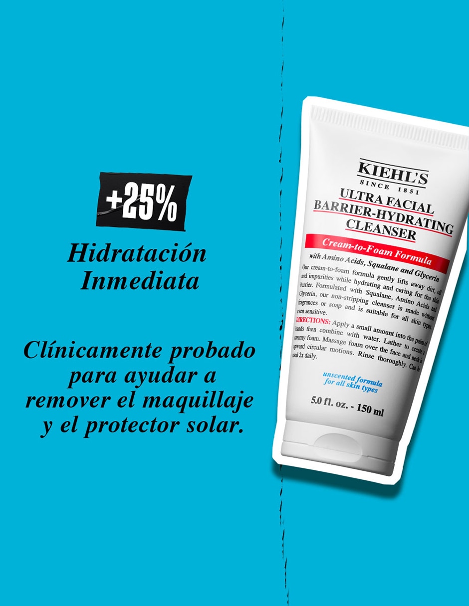 Limpiador facial Ultra Facial Barrier-Hydrating Kiehl's Cleanser para desmaquillar
