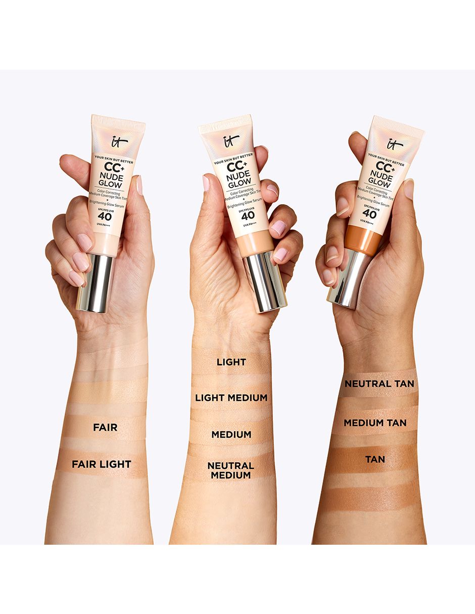 Base de maquillaje líquida IT Cosmetics YSBB CC+ Nude With SPF 50+ luminoso