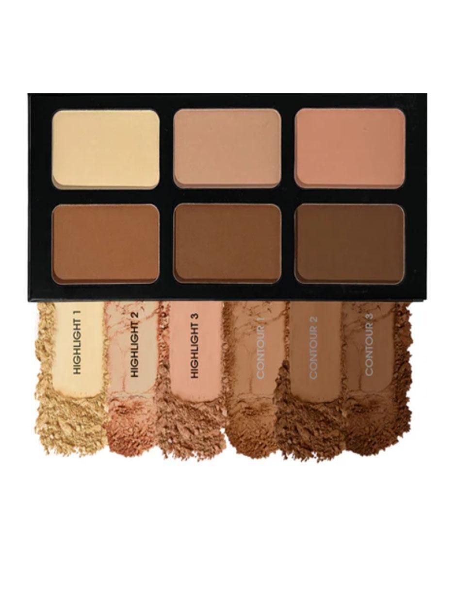 Paleta de blush, iluminador y bronzer kokie cosmetics paleta de contornos