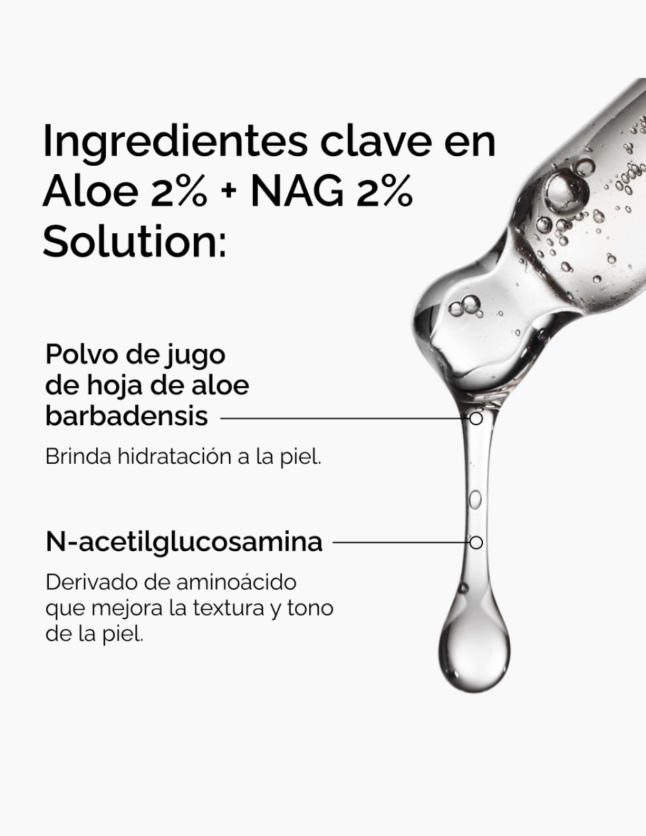 Sérum facial Aloe 2% + Nag 2% Solution (Solución de Aloe 2% + Nag 2% ) todo tipo piel 4