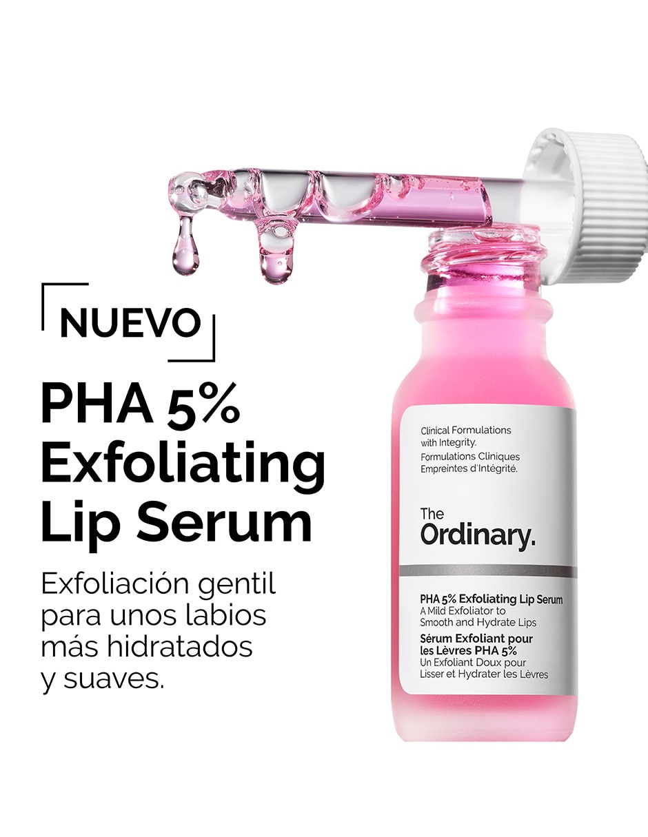 Sérum exfoliante para labios pha 5% exfoliating lip serum (suero exfoliante labial con pha al 5% que hidrata y suaviza) the ordinary todo tipo piel