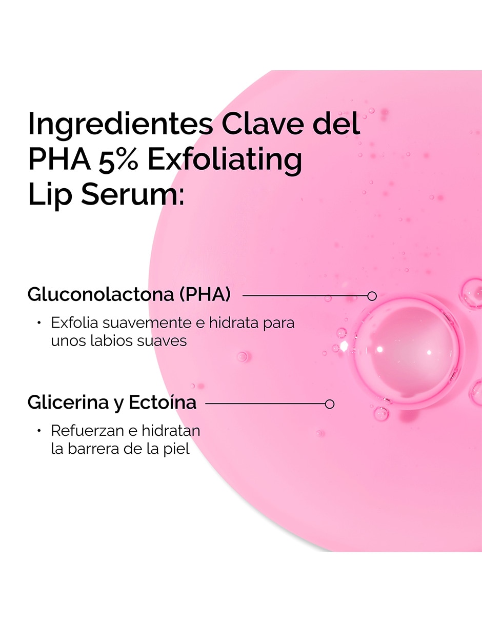 Sérum exfoliante para labios pha 5% exfoliating lip serum (suero exfoliante labial con pha al 5% que hidrata y suaviza) the ordinary todo tipo piel