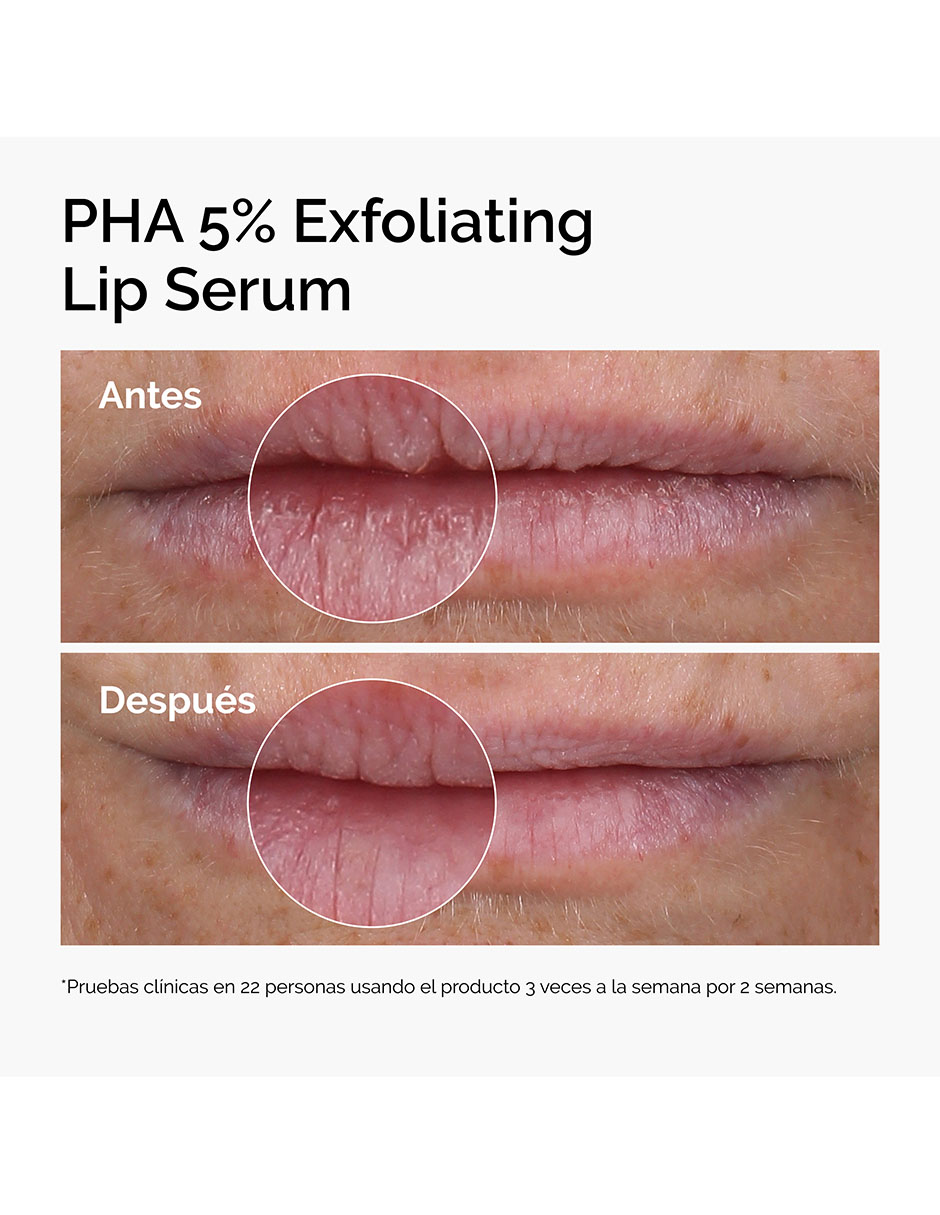Sérum exfoliante para labios pha 5% exfoliating lip serum (suero exfoliante labial con pha al 5% que hidrata y suaviza) the ordinary todo tipo piel