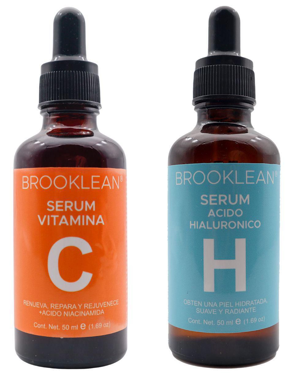 Kit de sérum facial Facial Vitamina C + Acido Hialuronico Brooklean todo tipo piel