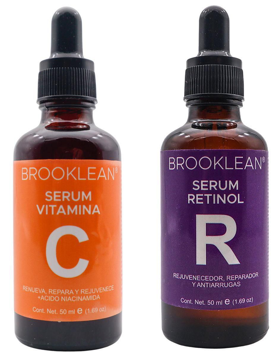 Kit de sérum facial vitamina c + retinol Brooklean todo tipo de piel