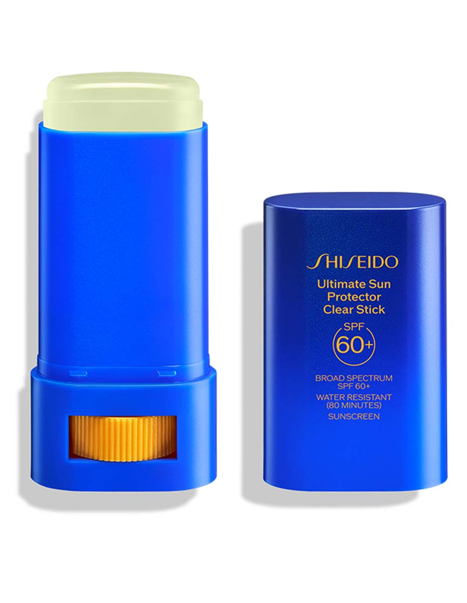 Bloqueador solar fpscontiene suncare ultimate sun protector clear stick spf 60+ shiseido new ultimate sun protector stick 20 g