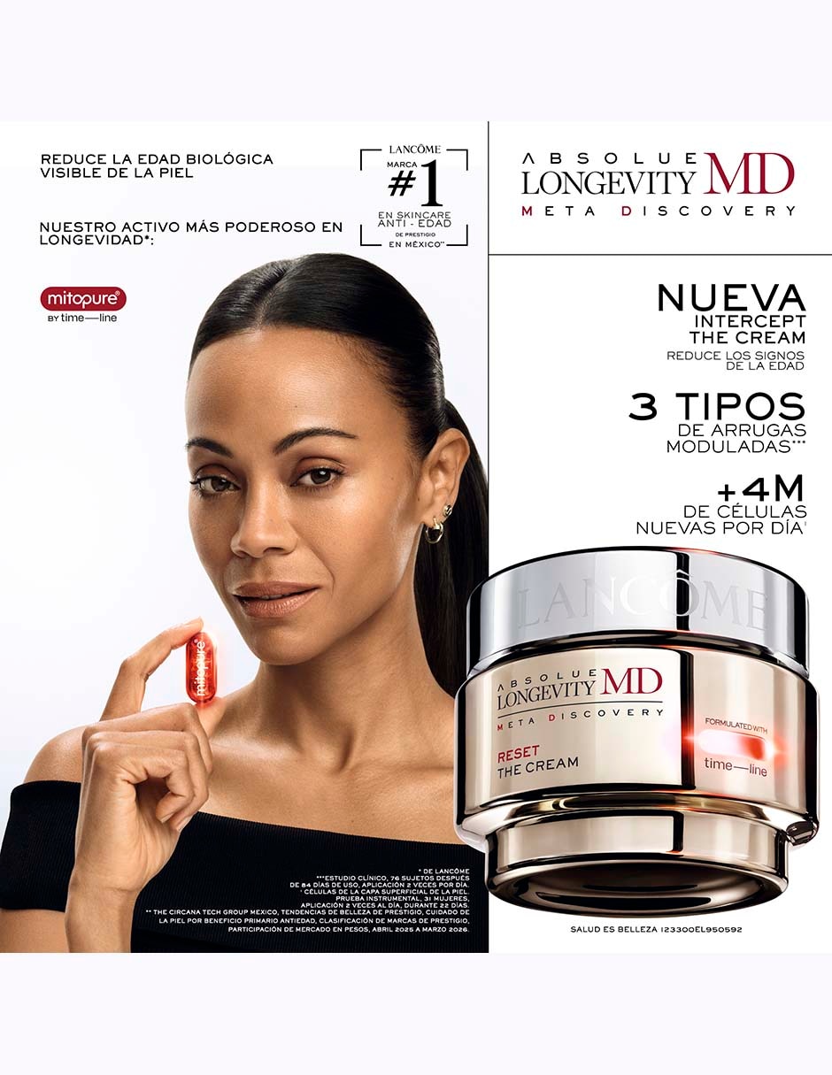 Crema facial recomendada para prevenir signos de la edad de día y noche Lancôme Absolue longevity MD para todo tipo de piel 9