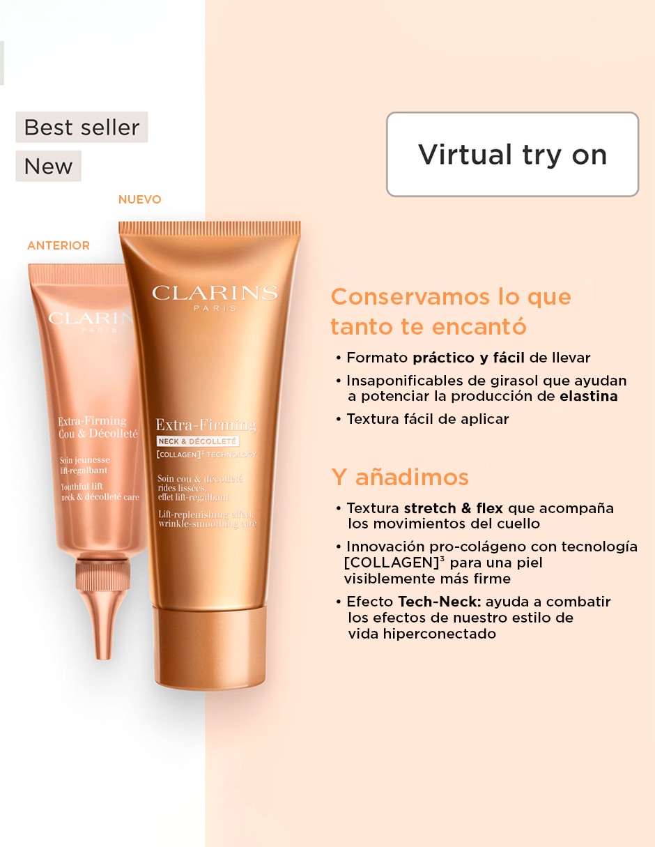 Crema para cuello y escote recomendada para reafirmar de día y noche Clarnis Exta-Firming todo tipo piel 2