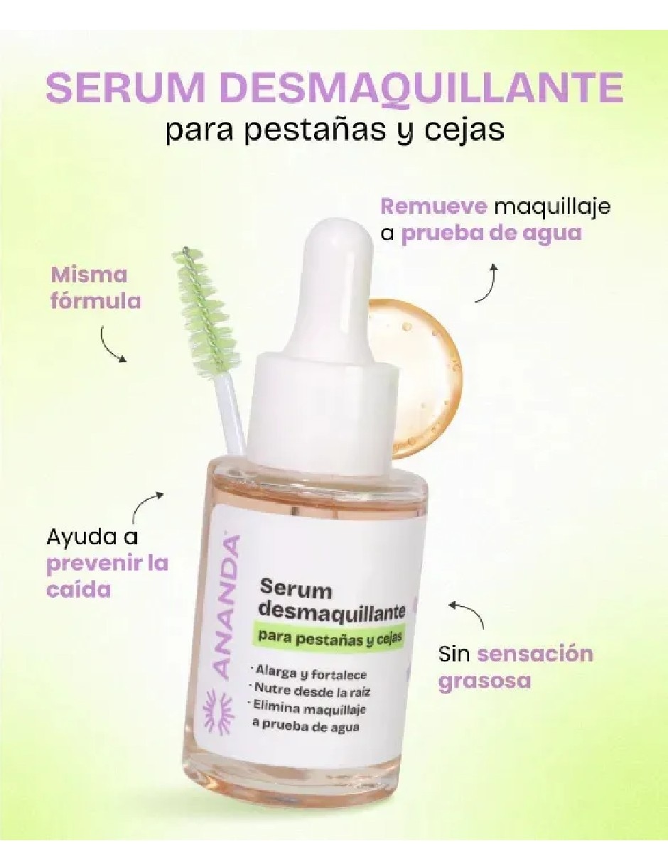 Sérum nutritivo para pestañas y cejas desmaquillante nutritivo e hidratante de todo tipo de piel