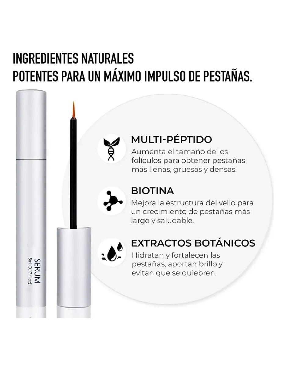 Sérum nutritivo para pestañas y aplicador con estuche de todo tipo de piel