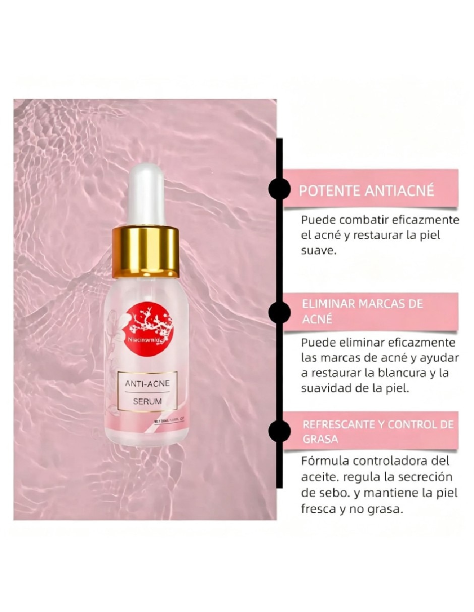 Sérum antiacné facial con niacinamida de todo tipo de piel