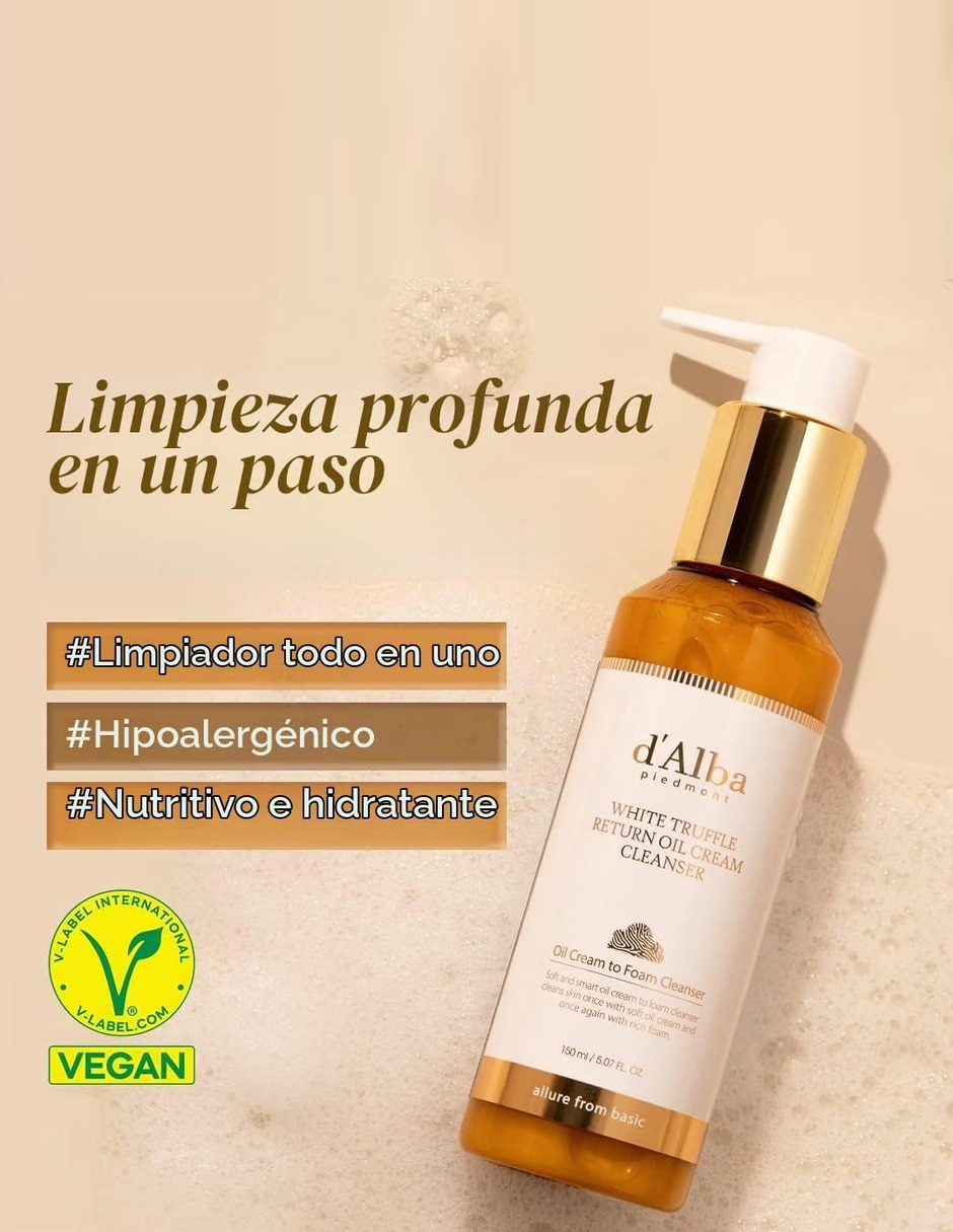 Desmaquillante D’Alba White Truffle Return Oil Cream Cleanser White Truffle 6