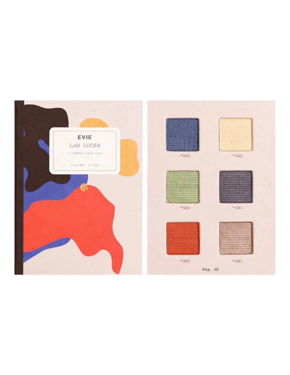 Paleta de sombras para ojos 6 tonos