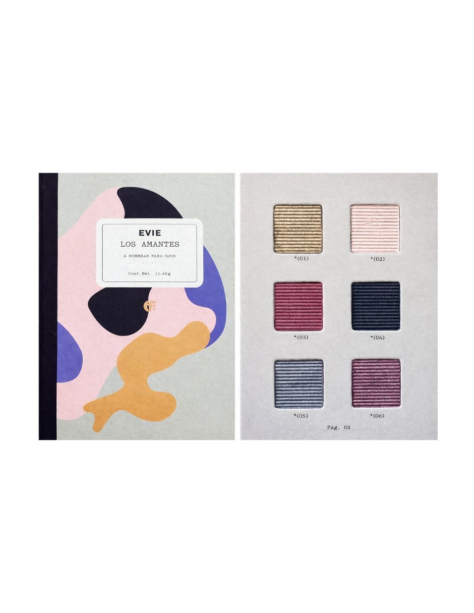 Paleta de sombras para ojos 6 tonos
