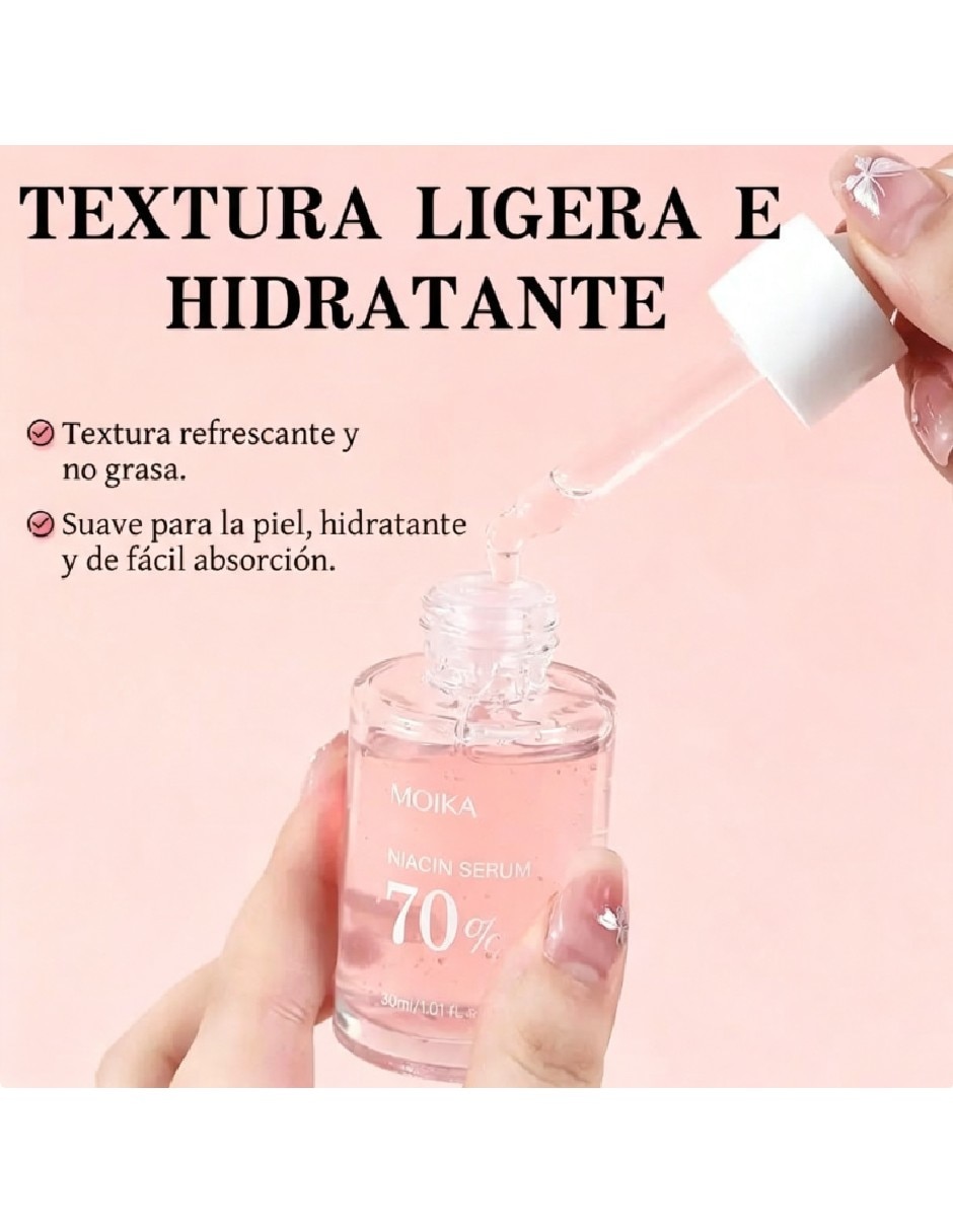 Sérum para facial niacinamida 70% hidratante Iluminador de piel todo tipo