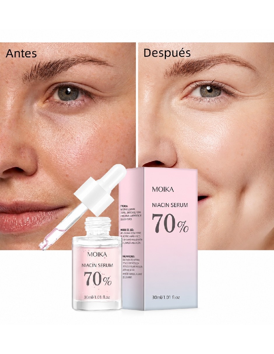 Sérum para facial niacinamida 70% hidratante Iluminador de piel todo tipo