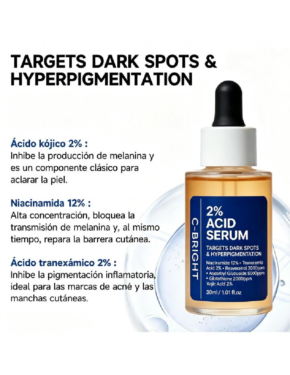 Sérum facial para/de Facial Set de sérum ácigo kójico de piel Todo tipo piel 3