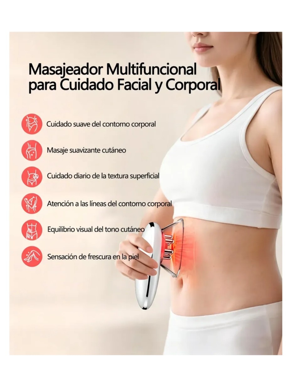 Masajeador facial manual 4 cabezales intercambiable 3
