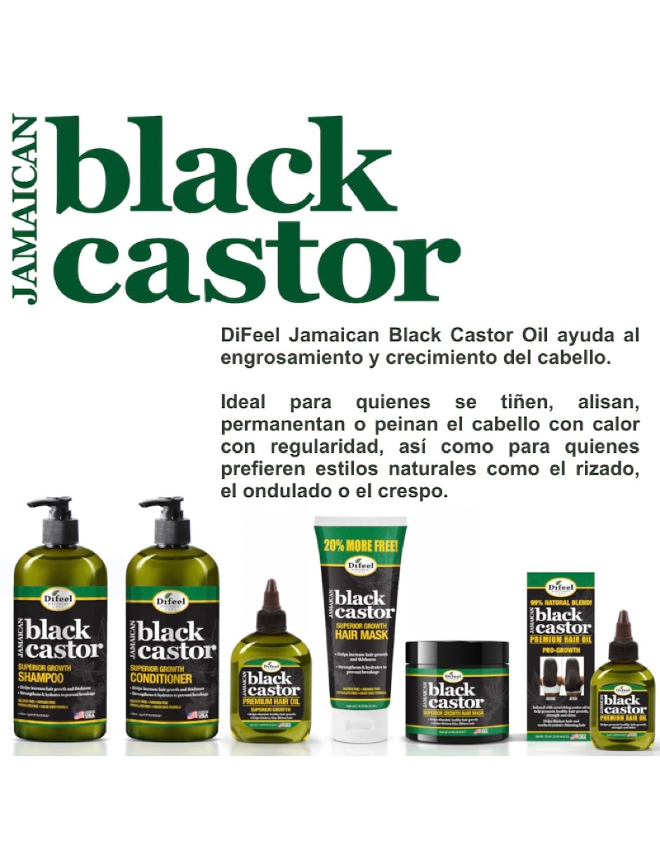 Mascarilla para cabello Black castor para fortalecimiento DIFEEL 355 ml 2
