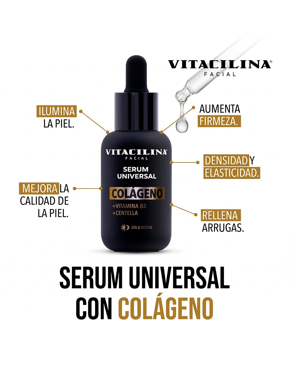 Sérum facial para/de Facial Serum Colágeno Vitamina B5 Y Alhajero Blanco VITACILINA de piel Todo tipo piel 4
