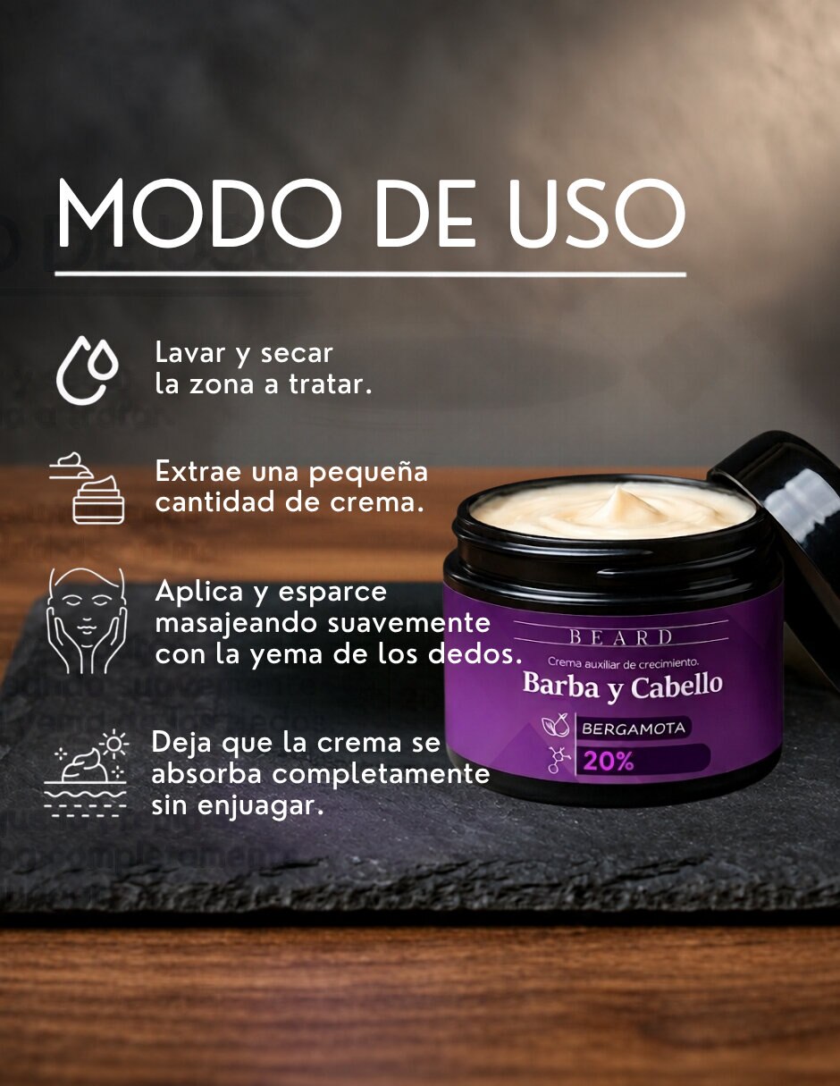 Tratamiento para (si aplica) Barba y cabello Tratamiento en Crema para Crecimiento de Barba y Cabello Crecimiento Sin Familia 2