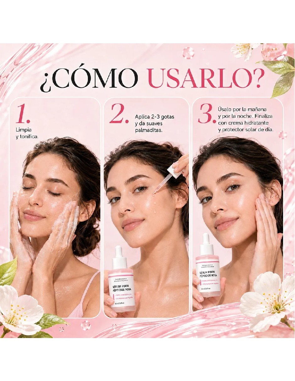 Set de sérum facial pdrn salmón péptidos y niacinamida para todo tipo de piel 4