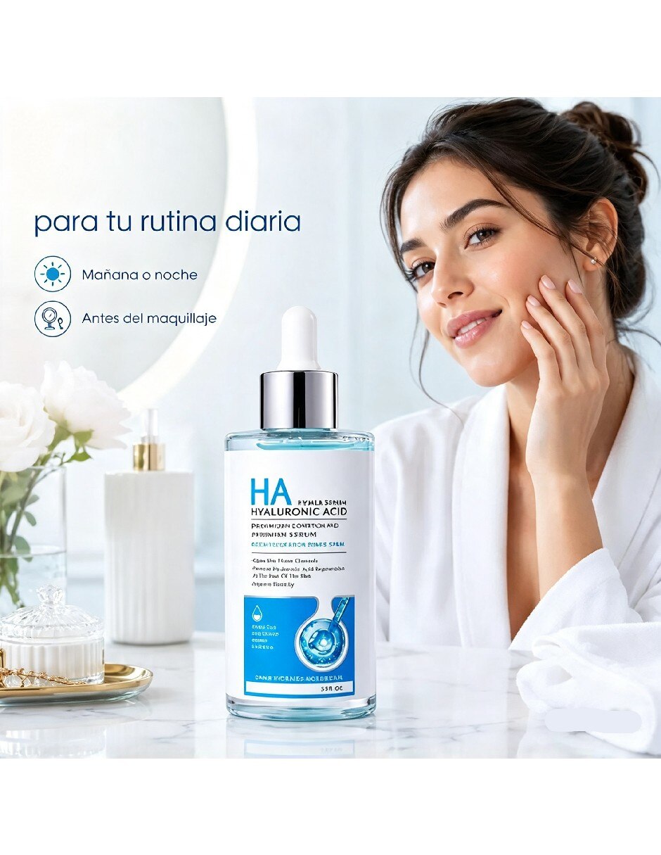 Sérum hidratante facial hialurónico vitamina c y ceramidas para todo tipo de piel 2